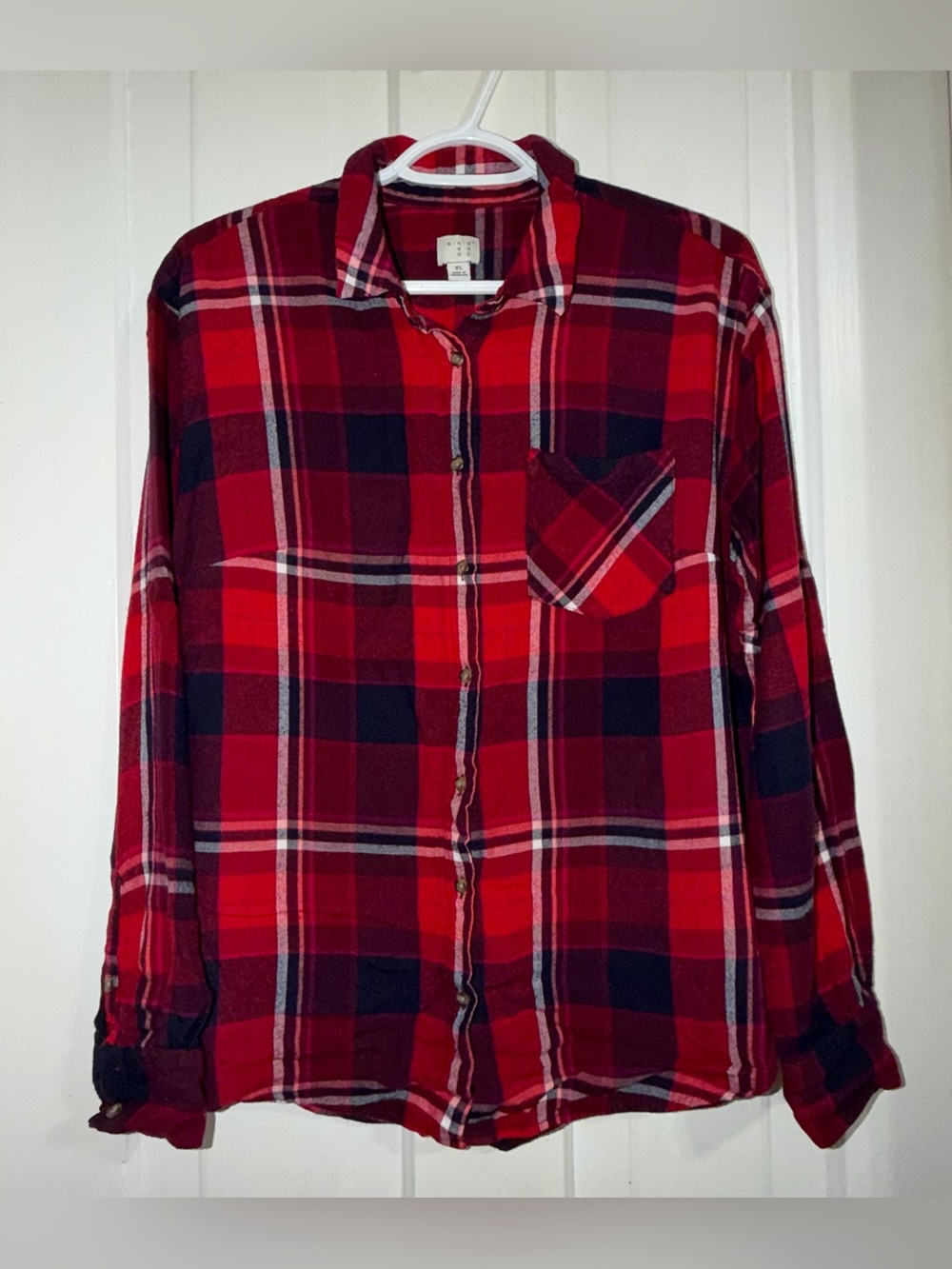 Women’s size XL shirt Red Plaid Button-Up Shirt